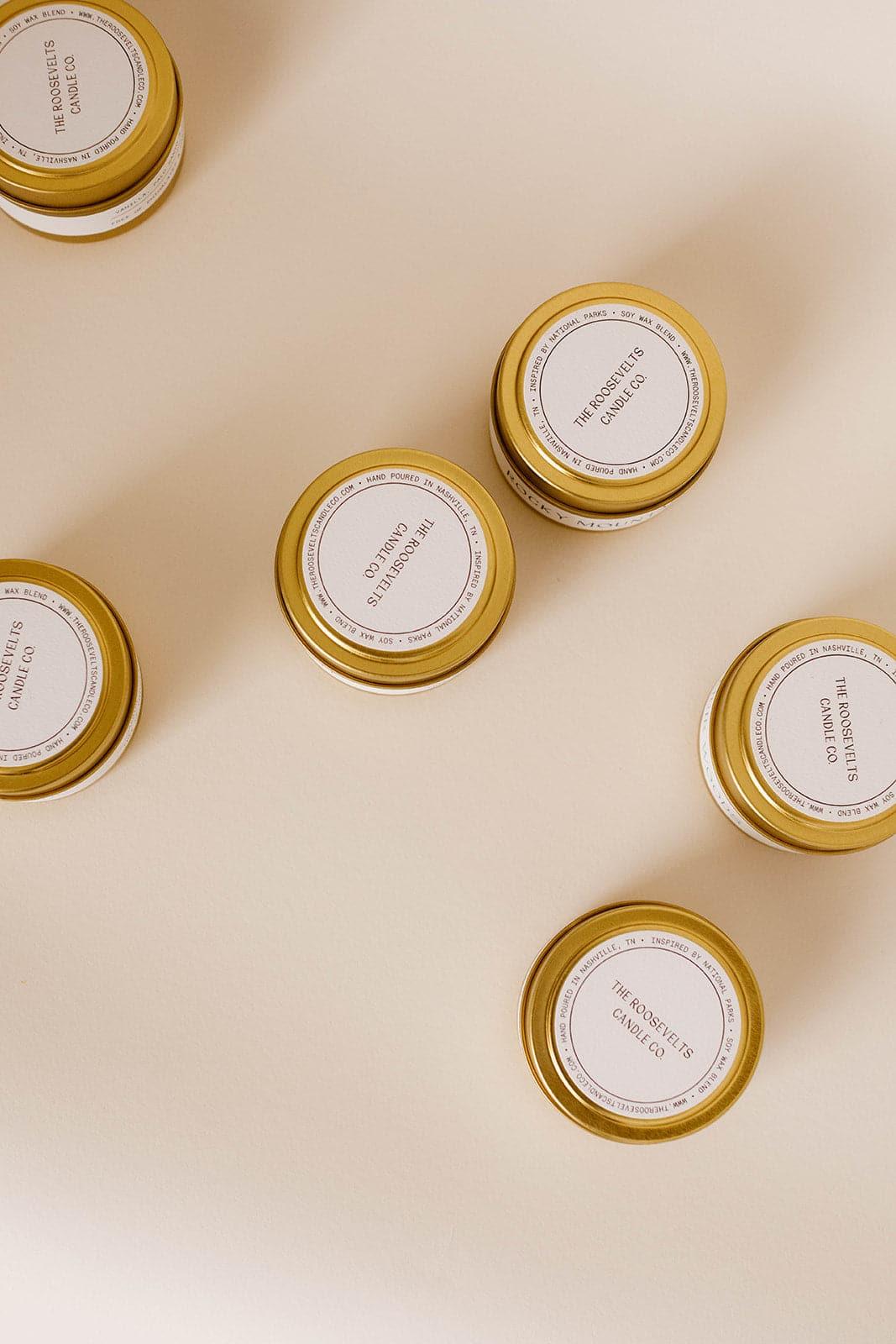 Everglades Travel Candle - Citrus, Bamboo, Jasmine & Green Leaves. - The Roosevelts Candle Co.