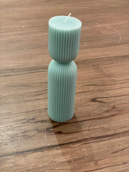 Hourglass Ribbed Candle - The Roosevelts Candle Co.