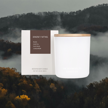Smoky Mtn Candle - Musk, Santal, Papyrus & Cardamom - The Roosevelts Candle Co.