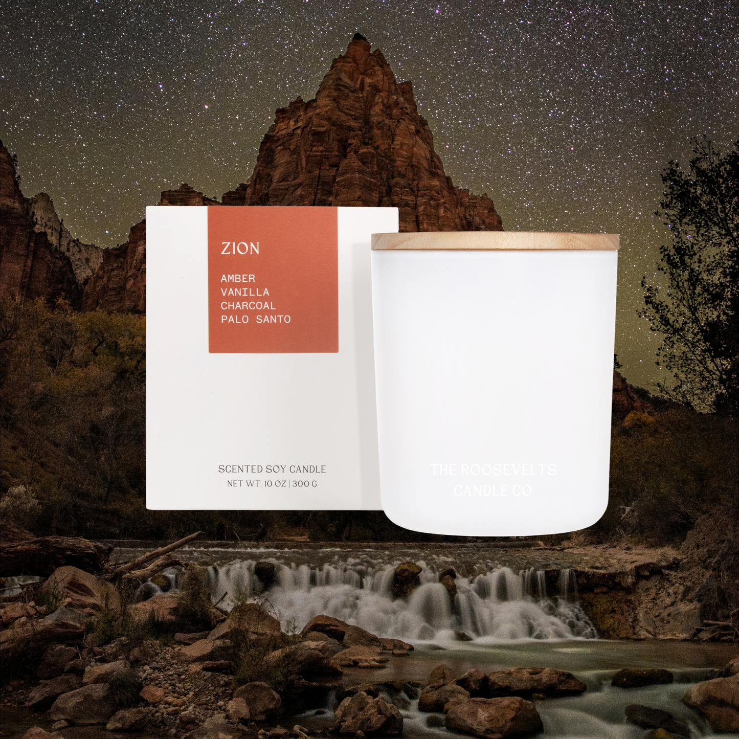 Zion Candle - Vanilla, Palo Santo, Sweet Amber & Clove - The Roosevelts Candle Co.