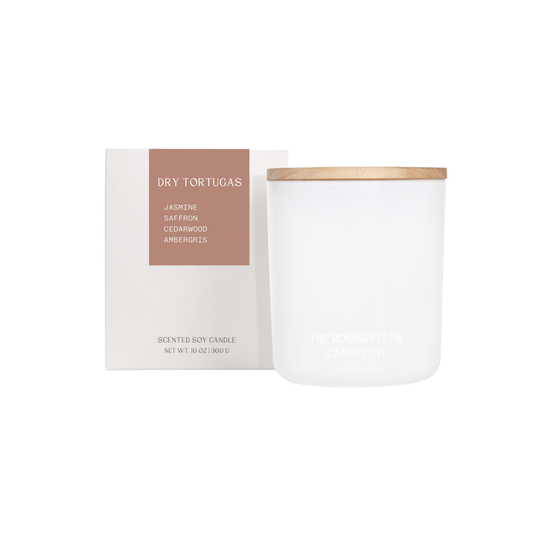 Dry Tortugas Candle - Jasmine, Saffron, Cedarwood & Ambergris - The Roosevelts Candle Co.