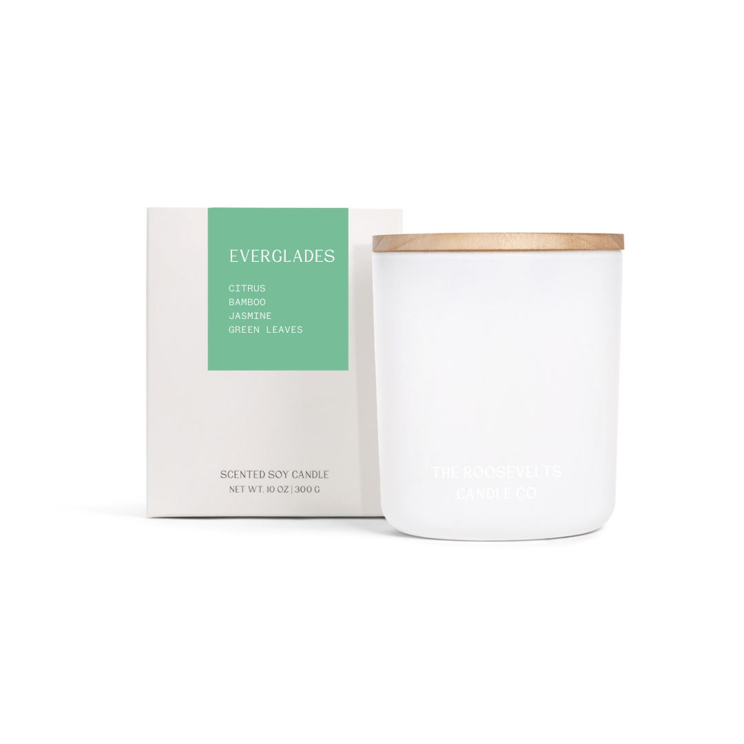 Everglades Candle - Citrus, Bamboo, Jasmine & Green Leaves - The Roosevelts Candle Co.