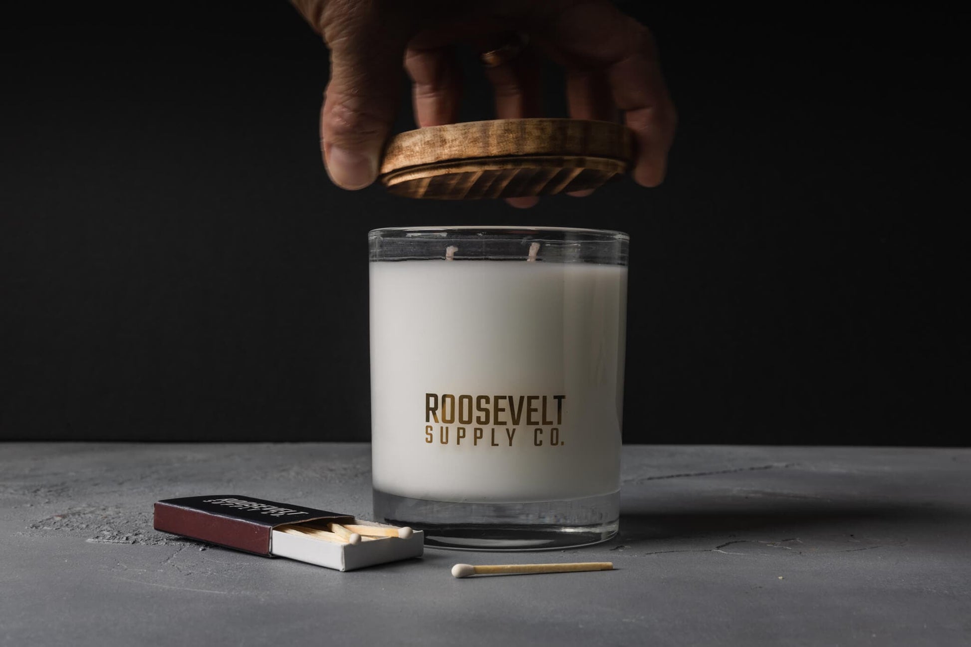Redwood Cocktail Glass Candle - The Roosevelts Candle Co.