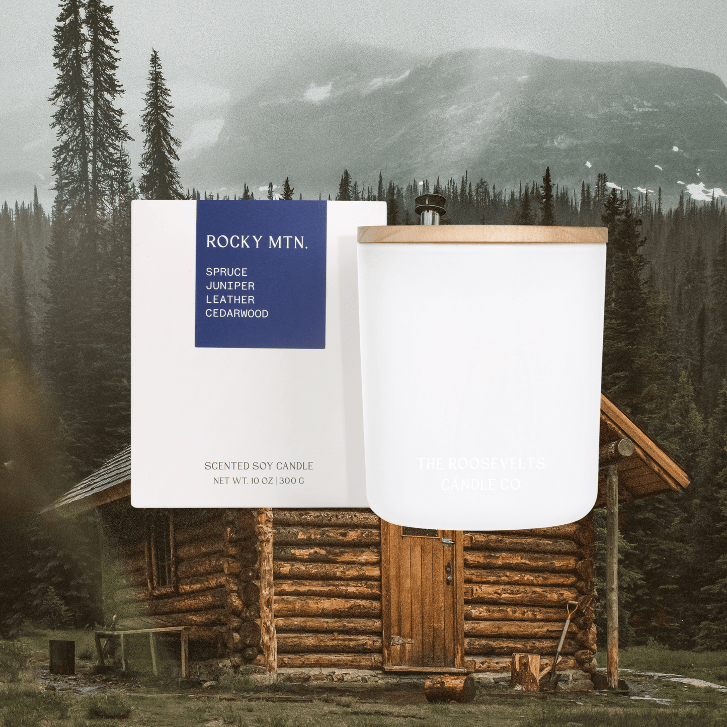 Rocky Mountain Candle - Leather, Cedarwood, Spruce & Juniper - The Roosevelts Candle Co.