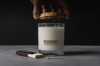 Redwood Cocktail Glass Candle - The Roosevelts Candle Co.